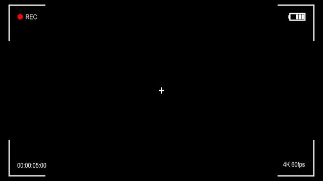 Video camera recorder screen overlay on black background, VHS Replay, Motion graphics of replay concept