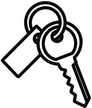 Tagged Keychain Icon for Key Holder, Identification Tag and Personal Accessory