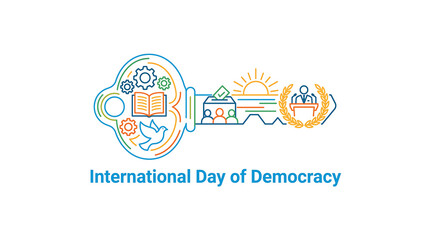 Fototapeta premium International day of democracy colorful logo design