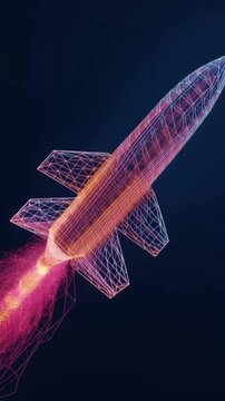 A futuristic rocket ignites its engines, launching into the cosmos with a vibrant trail of fiery exhaust. ..Created with Generative AI, not depicting real subjects.