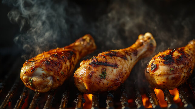 Smoky Grilled Chicken Drumstick with Crispy Skin