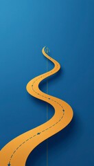 Fototapeta premium Minimalist multi directional choices and infinite opportunities concept displaying a clear strategic navigation theme on premium royal blue minimal background