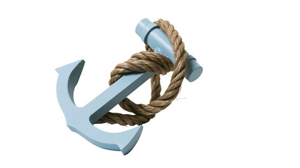 Light blue anchor with thick rope detail © darietta
