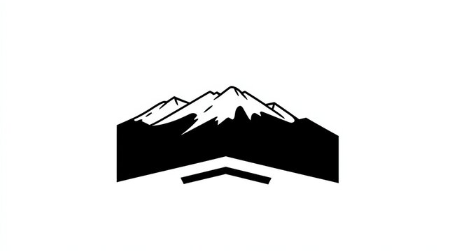A minimalist mountain logo featuring stylized peaks, ideal for outdoor brands, adventure companies, or travel-themed projects, Its simple design ensures versatility across various media,