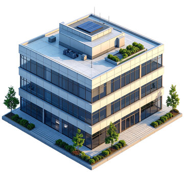Modern Urban Residential Building with Glass Facade, Balconies and Contemporary Roof Design in City Architecture Exterior