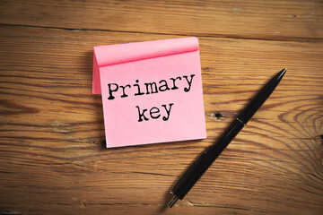  text primary key above it symbolizing database management information security © ARAMYAN