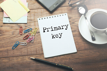  text primary key above it symbolizing database management information security © ARAMYAN