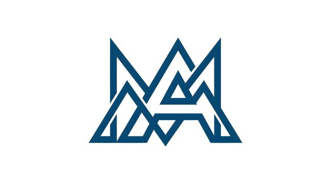 Minimal geometric MA monogram logo with sharp angular line art. Perfect for premium branding, architecture firms, creative studios, construction companies, and modern business identities