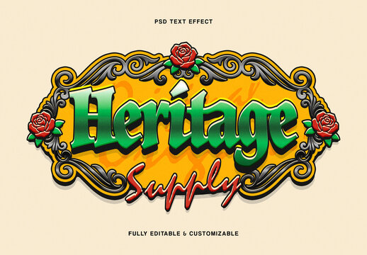 Vintage Ornamental Text Effect