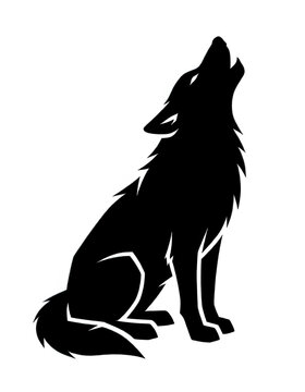 Wolf Silhouette Howling Transparent Background