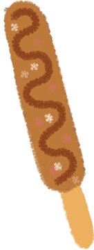 Cute Pepero chocolate stick November 11 oil pastel illustration 