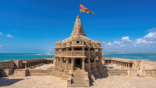 Dwarkadhish Temple Daylight &ndash; Coastal Gujarat Heritage Architecture