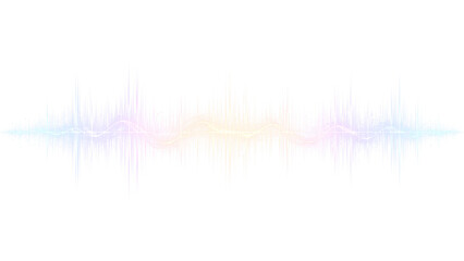Obraz premium Realistic Neon Sound Signal with Flowing Audio Wave on Black Background Bright Technology Frequency Line Overlay for Modern Graphic Design Resources.