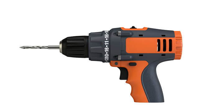 Cordless power drill with metal drill bit and torque settings