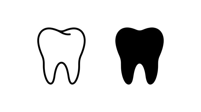 Simple illustration of a tooth on a white background