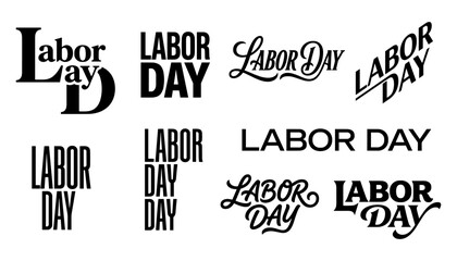 Obraz premium Labor Day Text Designs in Various Fonts and Styles for Holiday Branding and Celebration