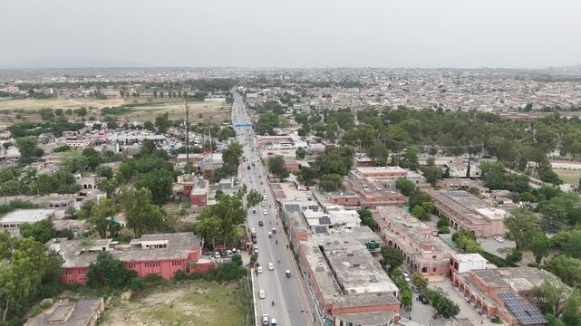 Aerial View of Pakistani City