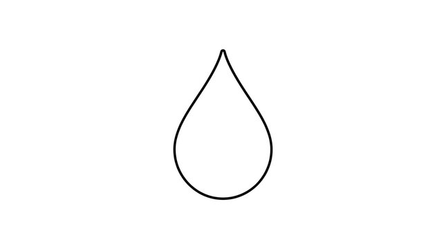 Simple line drawing of a water droplet on white background