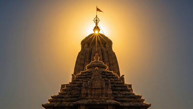
Mahakaleshwar Temple Sunburst &ndash; Sacred Shiva Temple Spire