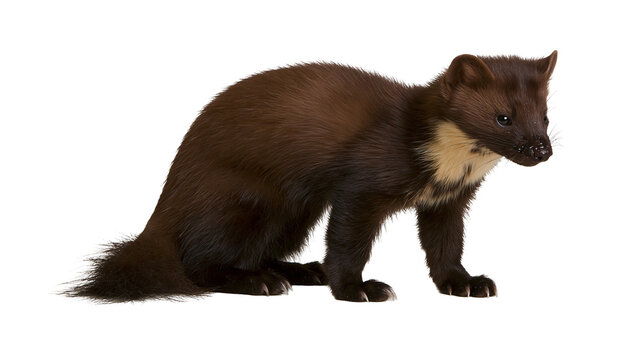Brown marten with light fur on chest and throat