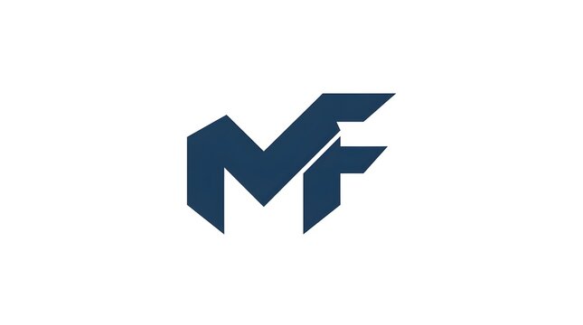 Bold MF monogram logo with sharp geometric shapes in a clean minimalist style. Perfect for business identity, technology brands, agencies, and modern corporate branding.