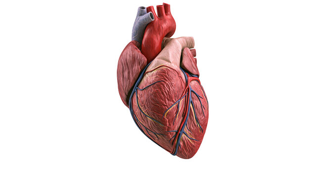 Human Heart Anatomy with Arteries and Veins