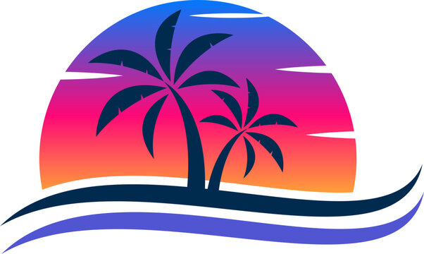 80s vaporwave palm