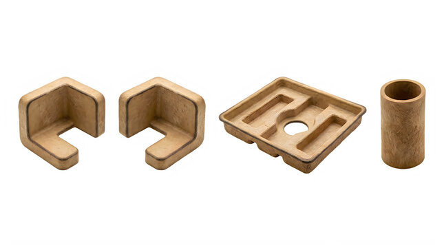 Recyclable fiber packaging holders tray and mailing tube