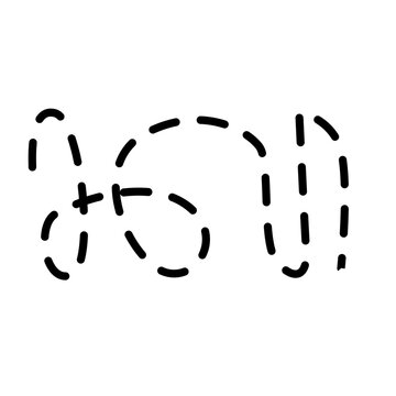 Balinese dashed script glyph combining looping center form with vertical side strokes.