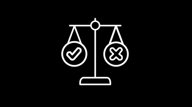 Balance Scale Check and X Mark Icon
