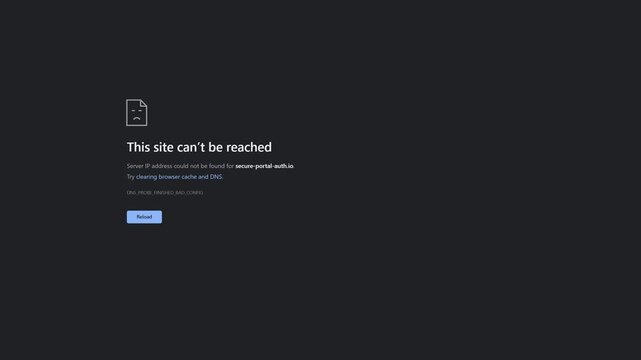 Site Can Not Be Reached DNS Bad Config Error Dark Theme Motion Graphic UI Animation