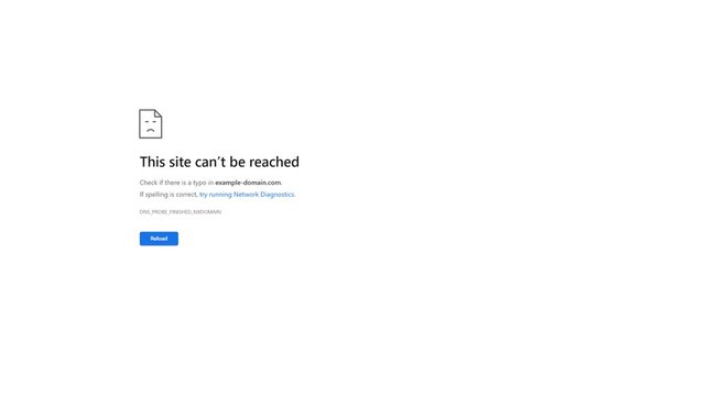 This Site Can Not Be Reached NXDOMAIN Error Light Theme Motion Graphic UI Animation