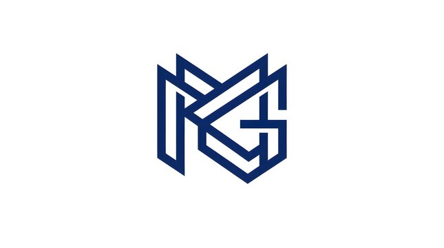 Modern KG monogram logo featuring geometric interlocking letterforms with clean angular lines. Minimal vector emblem suitable for corporate branding, technology companies, architecture firms, startups