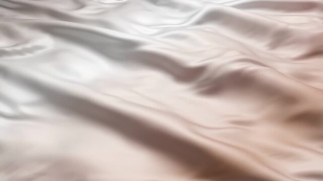 Smooth satin fabric drapes elegantly, showcasing subtle waves and reflections in a soft, neutral color palette across a series of connected frames