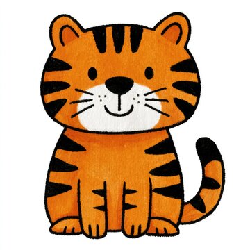 Cute tiger doodle illustration