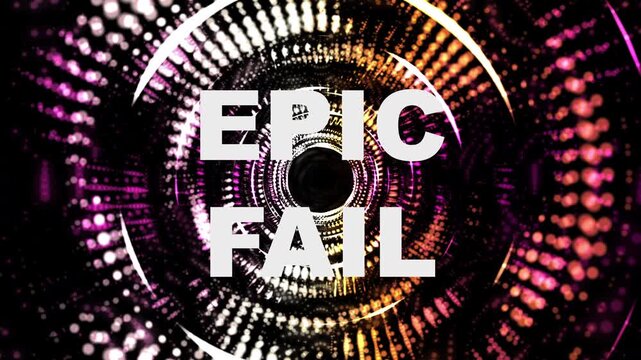 Epic Fail grindhouse title with spinning circles background and lens flare intro for b-movie low budget comedy
