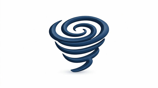 Abstract 3D Blue Tornado Vortex Icon.