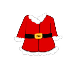 Cute hand drawn Santa Claus red coat