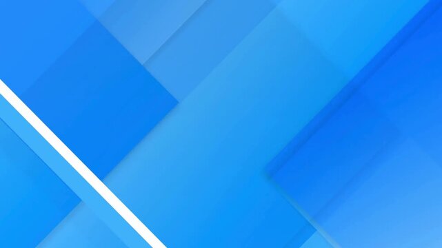 Abstract blue motion background with moving geometric rectangles shapes in seamless digital animation loop.