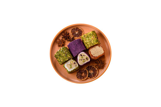 Turkish delight or lokum is a traditional Eastern sweet made with nuts. Turkish delight, lokum