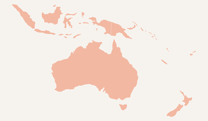 Map of australia and oceania, including indonesia, papua new guinea and new zealand © Hikari Vector Studio