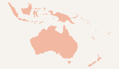 Map of australia and oceania, including indonesia, papua new guinea, and new zealand, vector illustration © Hikari Vector Studio