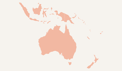 Map of australia and oceania, including indonesia, papua new guinea, and new zealand © Hikari Vector Studio