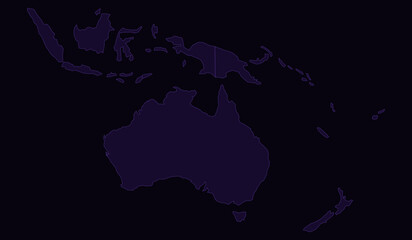 Map of australia and oceania, dark blue silhouette on a, vector illustration © Hikari Vector Studio