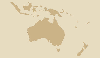 Map of australia, new zealand, indonesia, and oceania, detailed vector illustration of the region © Hikari Vector Studio