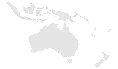 Map of australia, new zealand, indonesia, and papua new guinea © Hikari Vector Studio