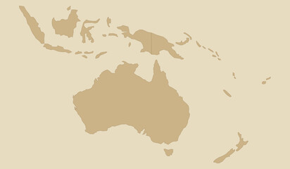 Map of australia and oceania, including indonesia, papua new guinea, and new zealand, vector illustration © Hikari Vector Studio