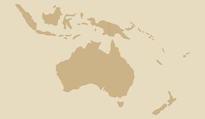 Map of australia and oceania with surrounding islands © Hikari Vector Studio