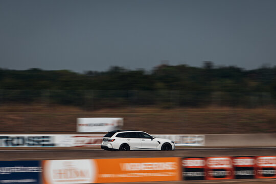 BMW M3 Competition touring at the track