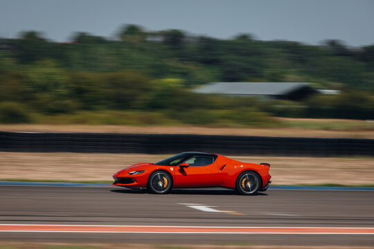 Ferrari 296 at the track